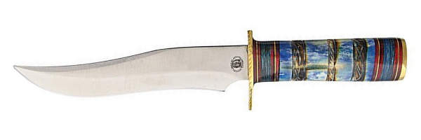 Frost-Cutlery-Outdoormesser-Blauer-Knochen-Griff-gerade
